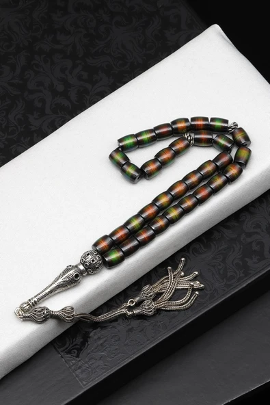 His Taşı Doğal Taş 925 Ayar Gümüş Tesbih 8 mm Küre Kesim