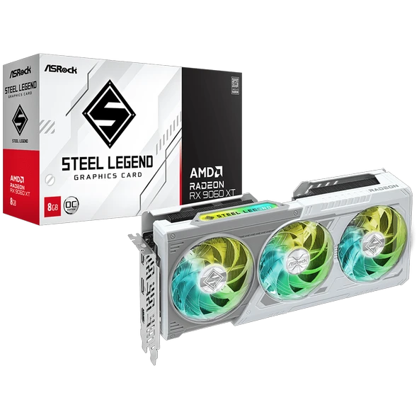 ASROCK AMD Radeon RX 9060 XT OC Steel Legend 8GB GDDR6 128 Bit Ekran Kartı RX9060XT SL 8GO ürün görseli