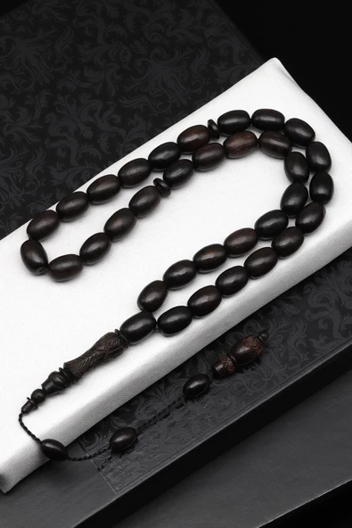 Abanoz Ağacı Tesbih 9 x 12 mm Kapsül Kesim ürün görseli