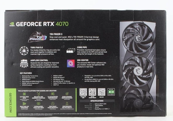 MSI RTX 4070 Gaming X Slim 12G 192 Bit GDDR6X 12 GB Ekran Kartı - Resim 7