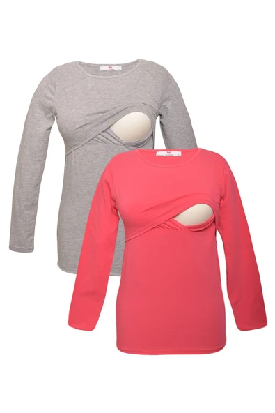 LuvmaBelly MYRB2704_2705 Emzirme tshirt seti