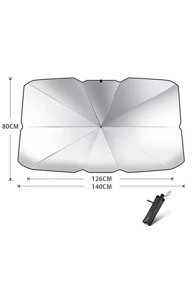Shurima Marketing Maserati Uyumlu Ön Cam Güneşliği, Katlanabilir Şemsiye Tipi (140 x 79 CM) - Resim 2