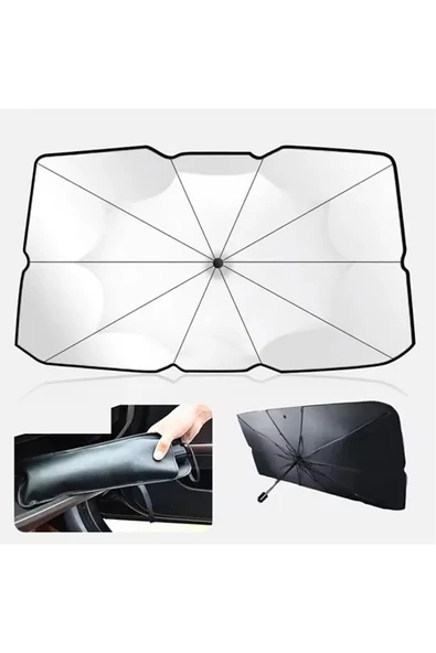 Shurima Marketing Smart Uyumlu Ön Cam Güneşliği, Katlanabilir Şemsiye Tipi (140 x 79 CM) - Resim 3