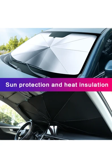Choice Katlanabilir Araba Ön Camı Güneşlik Şemsiye Araba Örtüsü Güneşlik Isı Yalıtımı Ön Cam İç... - Resim 5
