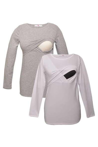 LuvmaBelly MYRB2704_2708 Emzirme tshirt seti