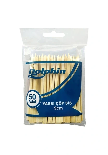 Yassı Çöp Şiş 9 cm 50 Li-Dolphin ürün görseli