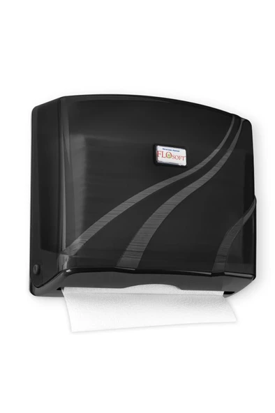 200’lü Z Katlamalı Kağıt Havluluk Dispanseri Siyah, Banyo Mutfak Duvara Monte Havluluk (200 Yaprak) - Resim 2