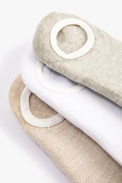 Koton Kadın 3'lü Görünmez Çorap Seti Çok Renkli - Resim 3