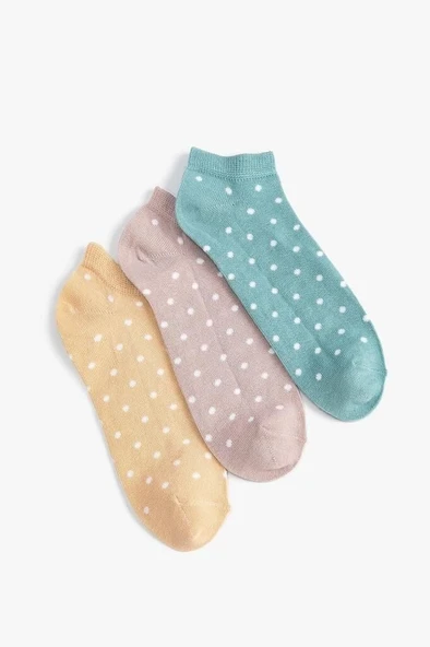 Koton Kadın 3-Pack Multicolor Polka Dot Bootie Socks Set ürün görseli