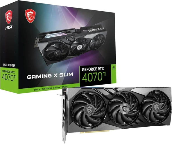 MSI RTX 4070 TI Gaming X Slim 12G 192 Bit GDDR6X 12 GB Ekran Kartı ürün görseli 1