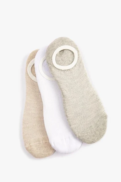 Koton Kadın 3'lü Görünmez Çorap Seti Çok Renkli - Resim 2