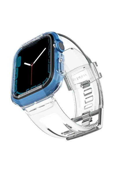 Spigen Apple Watch 45mm (Seri 9/8/7) Kılıf & Kordon Kayış Liquid Crystal Pro Crystal Clear -ACS02006 ürün görseli 1