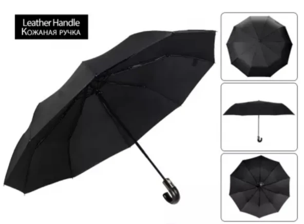 Marlux Silver Series Tam Otomatik Deri Baston Erkek Şemsiye - Resim 6