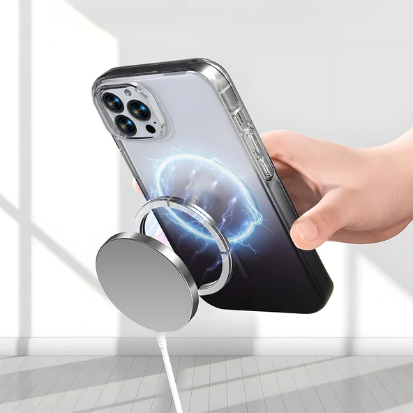 Apple iPhone 16 Pro Max Kılıf M-Safe Şarj Özellikli Zore Septik Silikon Kapak - 9