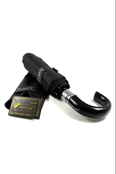 Marlux Silver Series Tam Otomatik Deri Baston Erkek Şemsiye ürün görseli 1