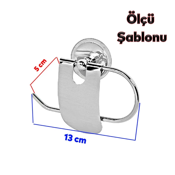 Yapışkanlı Metal Tuvalet Kağıtlık Aparat Kapalı WC Kağıt Standı Bez Havluluk Paslanmaz Sağlam Krom - Resim 4