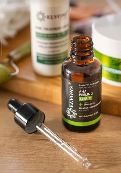 Elvons AHA Glikolik Asit Peeling Serumu Leke Karşıtı & Yaşlanma Önleyici 30 ml - Resim 4