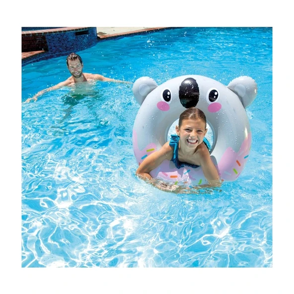 + 8 Yaş Sevimli Hayvanlar Figürlü Çocuk Simit Şişme Havuz ve Deniz Yüzme Simidi M-59266 ürün görseli 1
