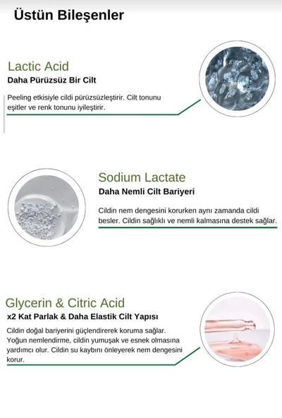 Elvons AHA Glikolik Asit Peeling Serumu Leke Karşıtı & Yaşlanma Önleyici 30 ml - Resim 6