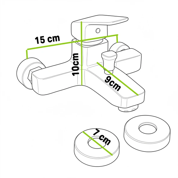 Premium Bronz 0250BR Aç Kapa Banyo Bataryası Duvar Tipi Modern Sıcak Soğuk Ayarlı Armatür - Resim 5