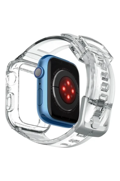 Spigen Apple Watch 45mm (Seri 9/8/7) Kılıf & Kordon Kayış Liquid Crystal Pro Crystal Clear -ACS02006 - Resim 2