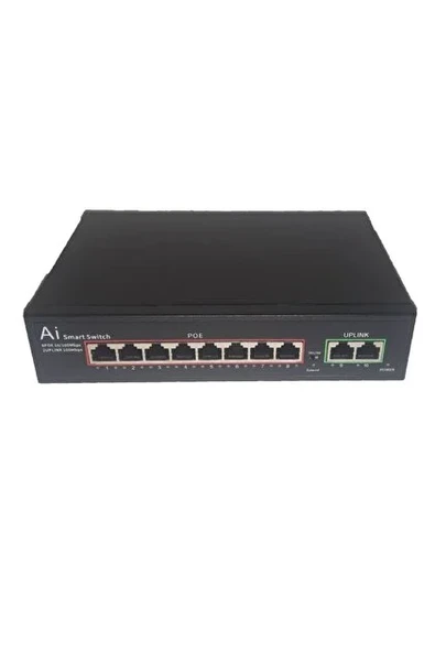 MPIA MP-POE8 8 Port 2X10/100Mbps PoE Switch 2 Uplink - 8 Port PoE Switch 120W Watt