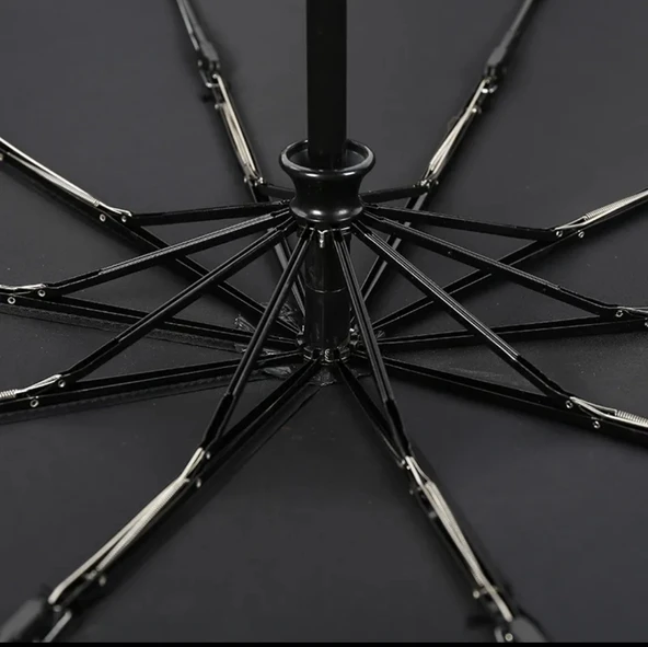 Marlux Silver Series Tam Otomatik Deri Baston Erkek Şemsiye - Resim 4