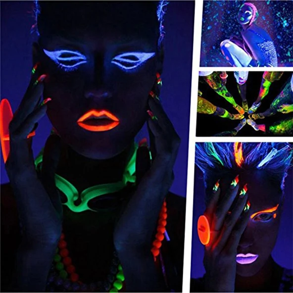 GlowPaint 6’lı Neon Boya – UV Işıkta Parlayan Makyaj Seti - 2