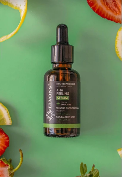 Elvons AHA Glikolik Asit Peeling Serumu Leke Karşıtı & Yaşlanma Önleyici 30 ml - Resim 8
