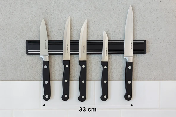 Mıknatıslı Bıçak Askısı Bıçak Tutucu Bıçak Askısı Duvara Monte 33ccm - Resim 2