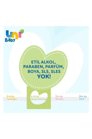 Uni Baby Hassas Dokunuş Islak Mendil 52 Li X 12 Adet - 3