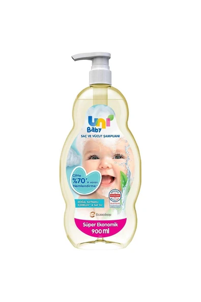 Uni Baby Bebek Saç ve Vücut Şampuanı 900ML Klasik (Pompalı) Süper Ekonomik Pk - 2