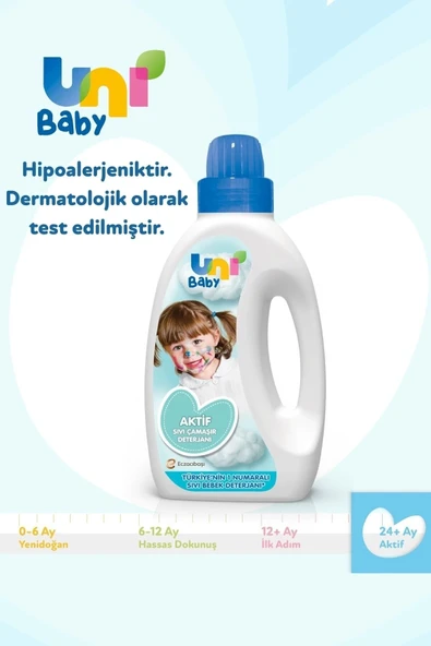 Uni Baby Bebek Çamaşır Deterjanı 1500 ml 3'lü Ekonomik Fırsat Paketi - 6