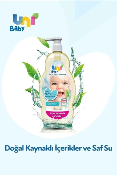 Uni Baby Saç Ve Vücut Şampuan 900 ml 3'lü - 6