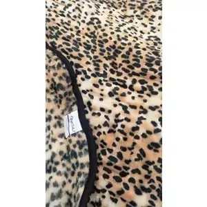 Aksu Safari Çift Kişilik Ultra Yumuşak Embos Vizon Battaniye (200x240)-Leopar Bej - 2