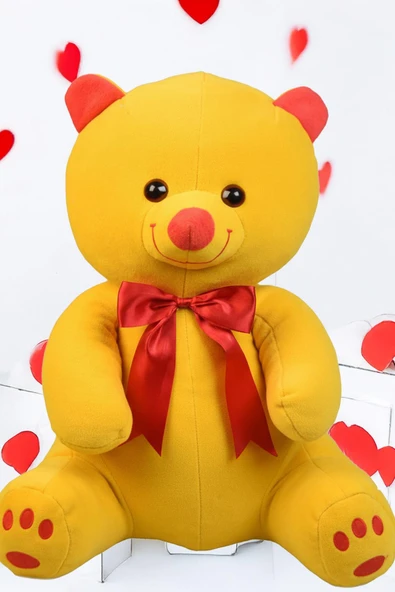 Premium 80 cm Peluş Ayı ve Romantik Balonlu Sütlü Kahve Peluş Ayıcık Buketi - Resim 2