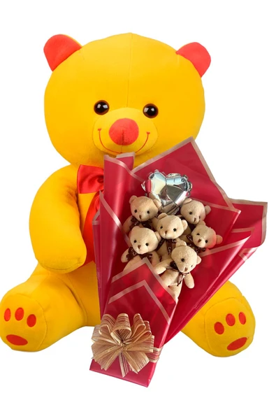Premium 80 cm Peluş Ayı ve Romantik Balonlu Sütlü Kahve Peluş Ayıcık Buketi - Resim 3