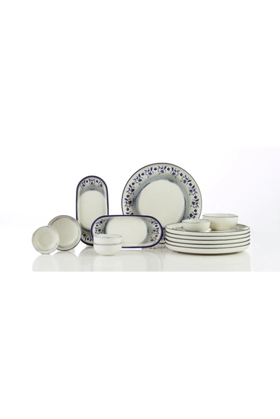 Kütahya Porselen Indigo Bloom 14 Parça 6 Kişilik Kahvaltı Takımı - Resim 2