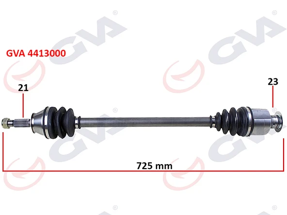 GVA 4413000 KOMPLE AKS SAĞ RENAULT 9/11 1.4 725mm 85-00 7701349660-7701498957 ürün görseli