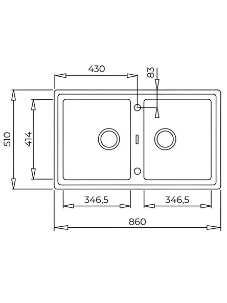 Teka Stone 90 B-TG 2B Siyah Granit Eviye - Resim 3