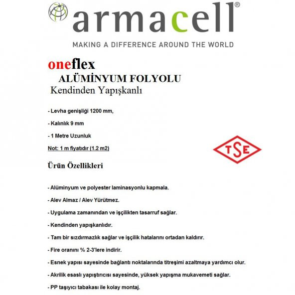 Armacell Kanal Karavan Oto Isı Ses Yalıtım 9 mm Folyolu Kendinden Yapışkanlı 1.2 m2 Tam Sızdırmazlık Araç Kamp Kaplama AGMair Agm Yalıtım Havalandırma - 2