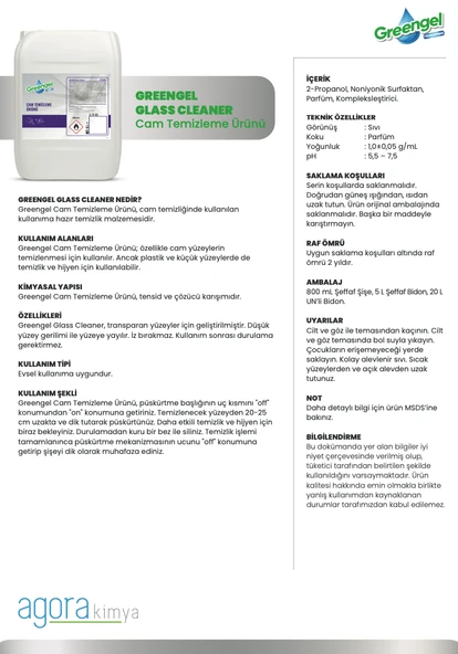 Greengel Glass Cleaner-Cam Temizleme Ürünü 800 ml 3'lü Paket - Resim 2