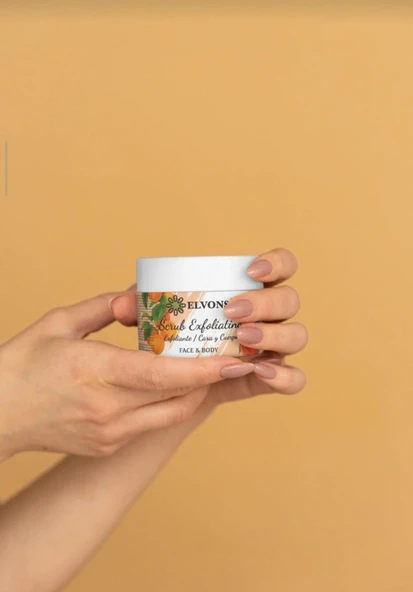 Elvons Scrub, Kayısı Parçacıklı Yüz, Vücut Peeling, Ölü Hücre Temizleme, Malik Asit, Glikolik Asit, 150 m - 6