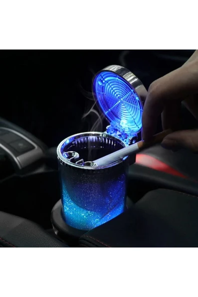 SZ MASTER Araba renkli led ışıklı dekoratif küllük araç içi bardak küllük ofis ev küllük