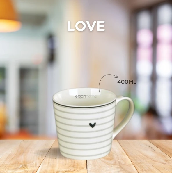 Tohana Porselen Kupa 400ML Love Serisi Desen4