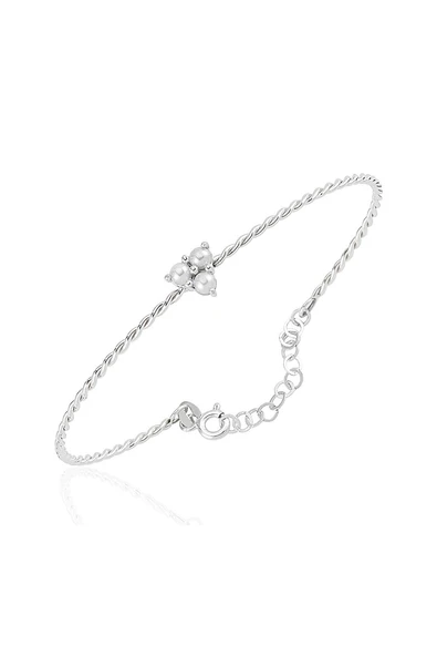 Gümüş Bilezik - Mini İncili Burgu 925 Ayar Gümüş Bilezik