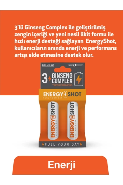 Hangover Shot Energyshot Anında Enerji Desteği, 3 Ginseng Comlex, Guarana, Energy Shot 2'li - Resim 3