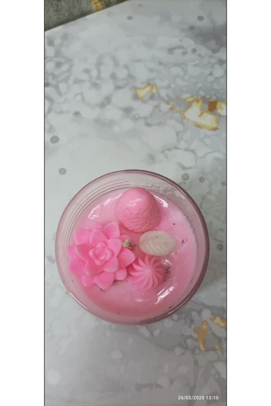 Pinhomedizayn Cam bardak çilekli mum - 3