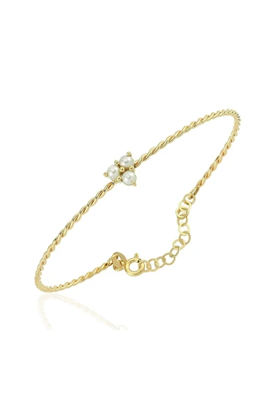 Gümüş Bilezik - Mini İncili Burgu 925 Ayar Gümüş Bilezik - 2