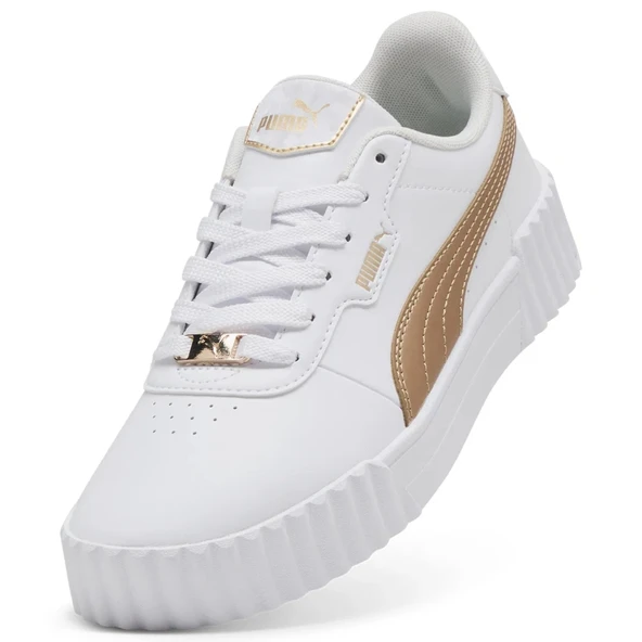 Puma Carina 3.0 DayINight Kadın Beyaz Sneaker Ayakkabı 40264101 - Resim 4